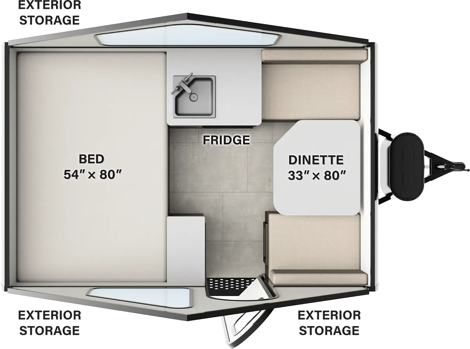 The Flagstaff Hardside Pop-Up Campers T10LE floorplan features include: hard sides.